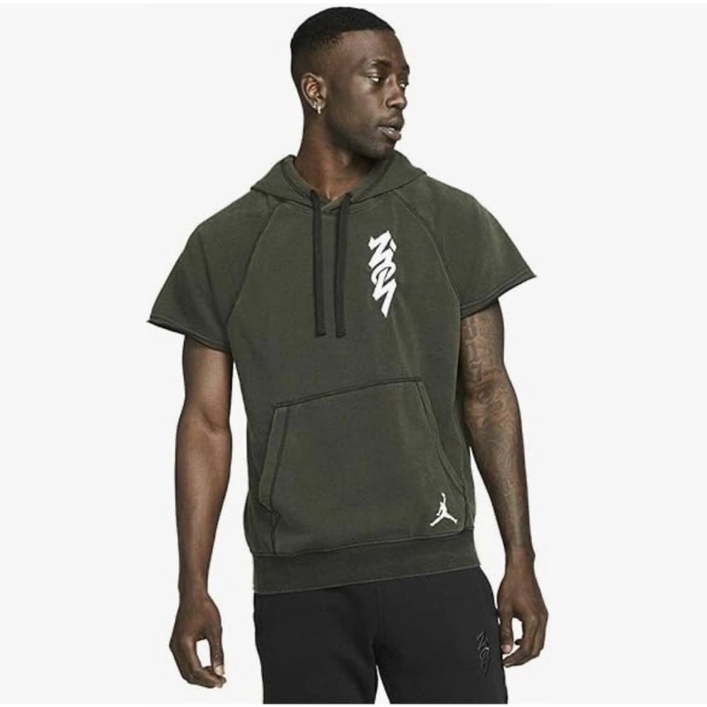 Nike Men's Olive Short Sleeve Hoodie zion xxl